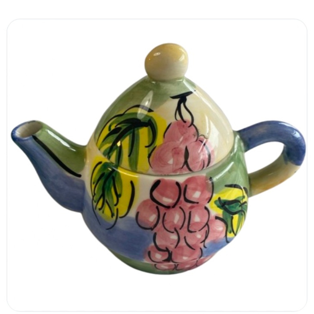 Bella Casa By Ganz  Teapot With Fruit Pattern